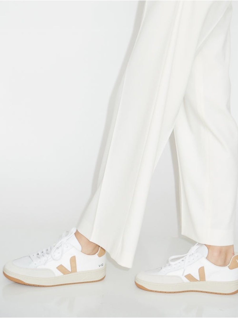 Veja V-12 B Mesh White Desert Mesh and Suede Sneakers - Picture 2 of 10